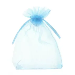 10 Pack Light Blue Organza Bag - 8cm x 10cm