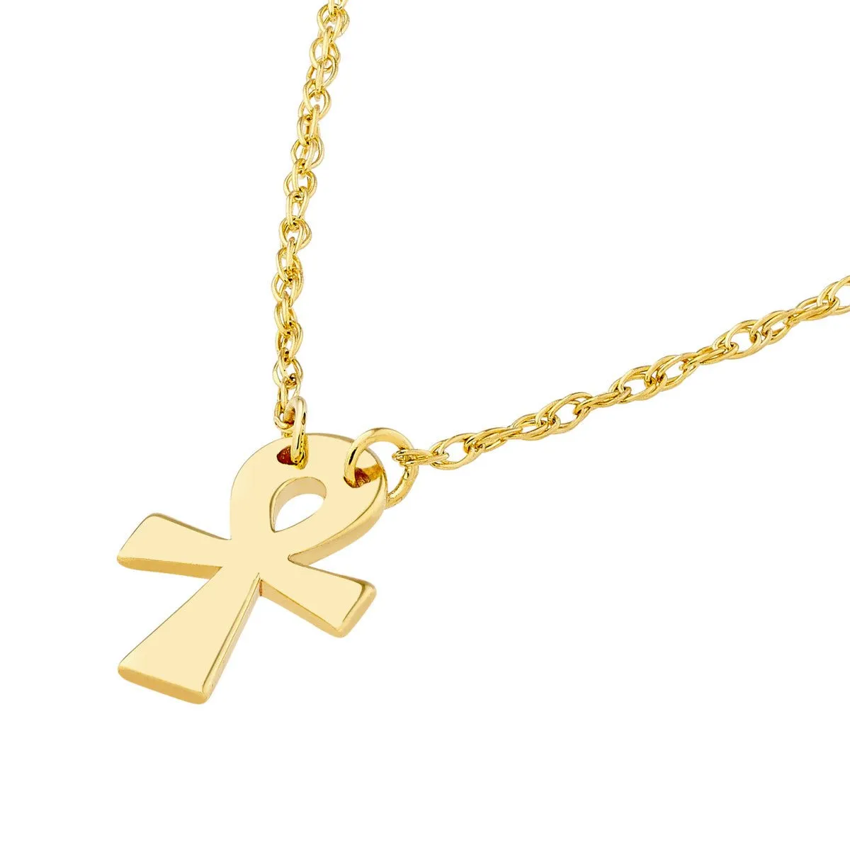 14K Yellow Gold So You Mini Ankh Adjustable Necklace