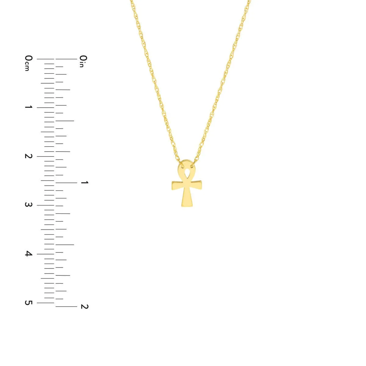 14K Yellow Gold So You Mini Ankh Adjustable Necklace