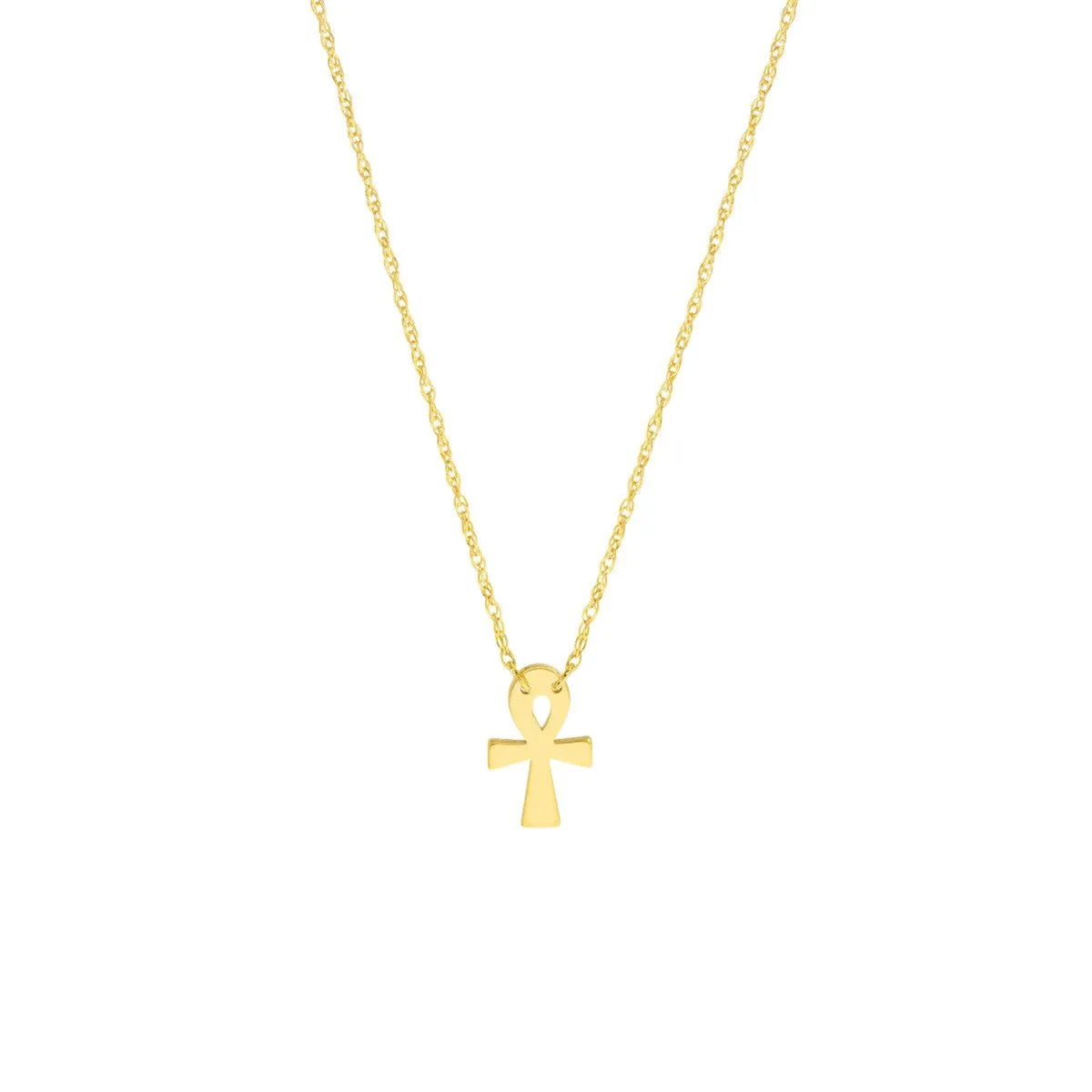 14K Yellow Gold So You Mini Ankh Adjustable Necklace