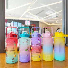 2000ml PC Double-Layer Sport Water Bottle with OPP Bag and Non-Microwaveable, Suitable for Office, Home, Bar, Restaurant, Outdoor, etc.