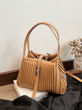 2024 New Arrivals: Cabbage Basket Style Solic Color Casual Fashion Handbag