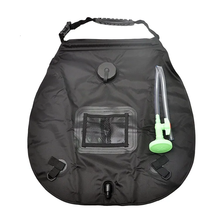 20L Solar Bath Bag Outdoor Self Driving Camping  Hot Water Bottle Portable Outdoor  Bath Water Storage Bag(Black)