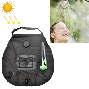 20L Solar Bath Bag Outdoor Self Driving Camping  Hot Water Bottle Portable Outdoor  Bath Water Storage Bag(Black)