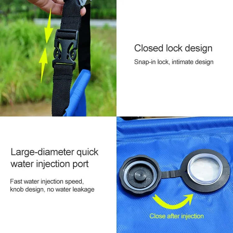 20L Solar Bath Bag Outdoor Self Driving Camping  Hot Water Bottle Portable Outdoor  Bath Water Storage Bag(Black)