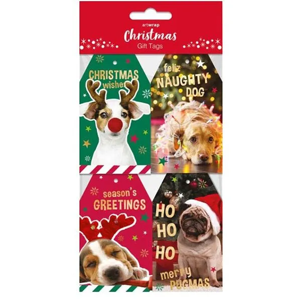 20pk Mixed Gift Tag Christmas Dogs Design