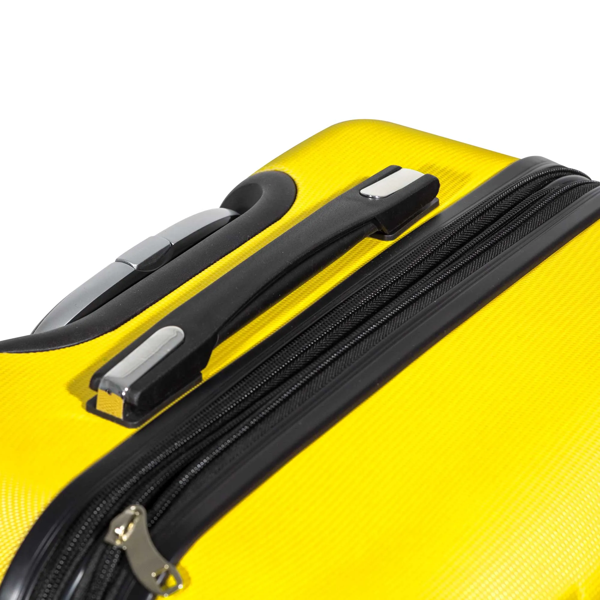 3 Piece Lightweight Luggage Suitcase Trolley Set ABS TSA Lock - Yellow - DL124