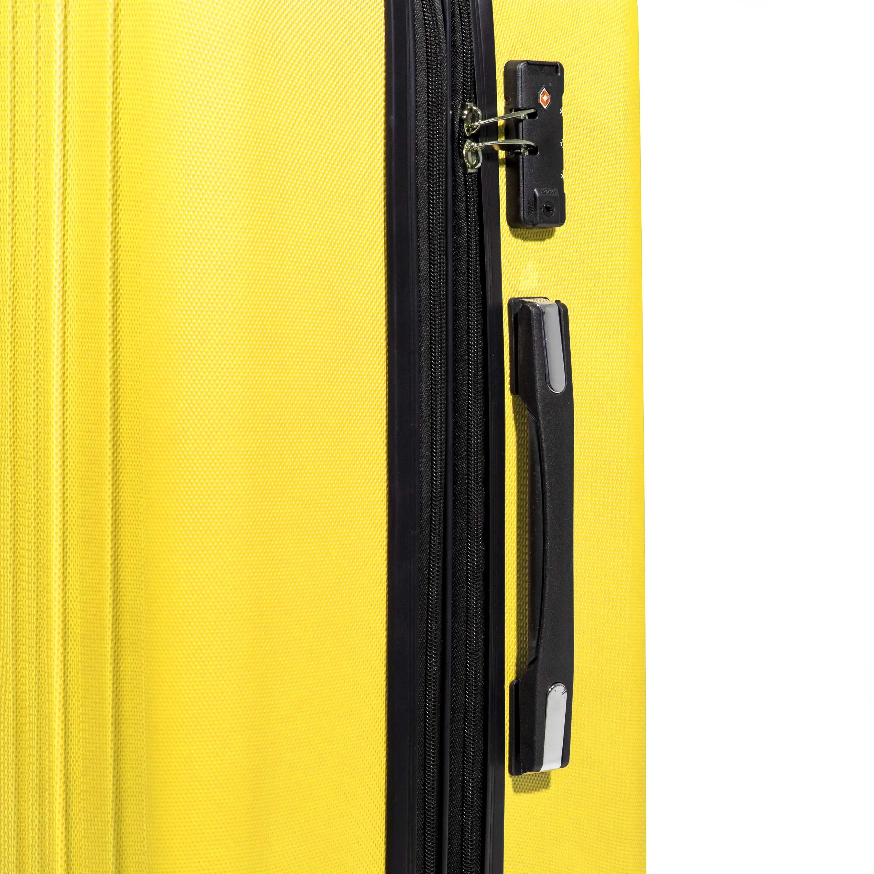 3 Piece Lightweight Luggage Suitcase Trolley Set ABS TSA Lock - Yellow - DL124