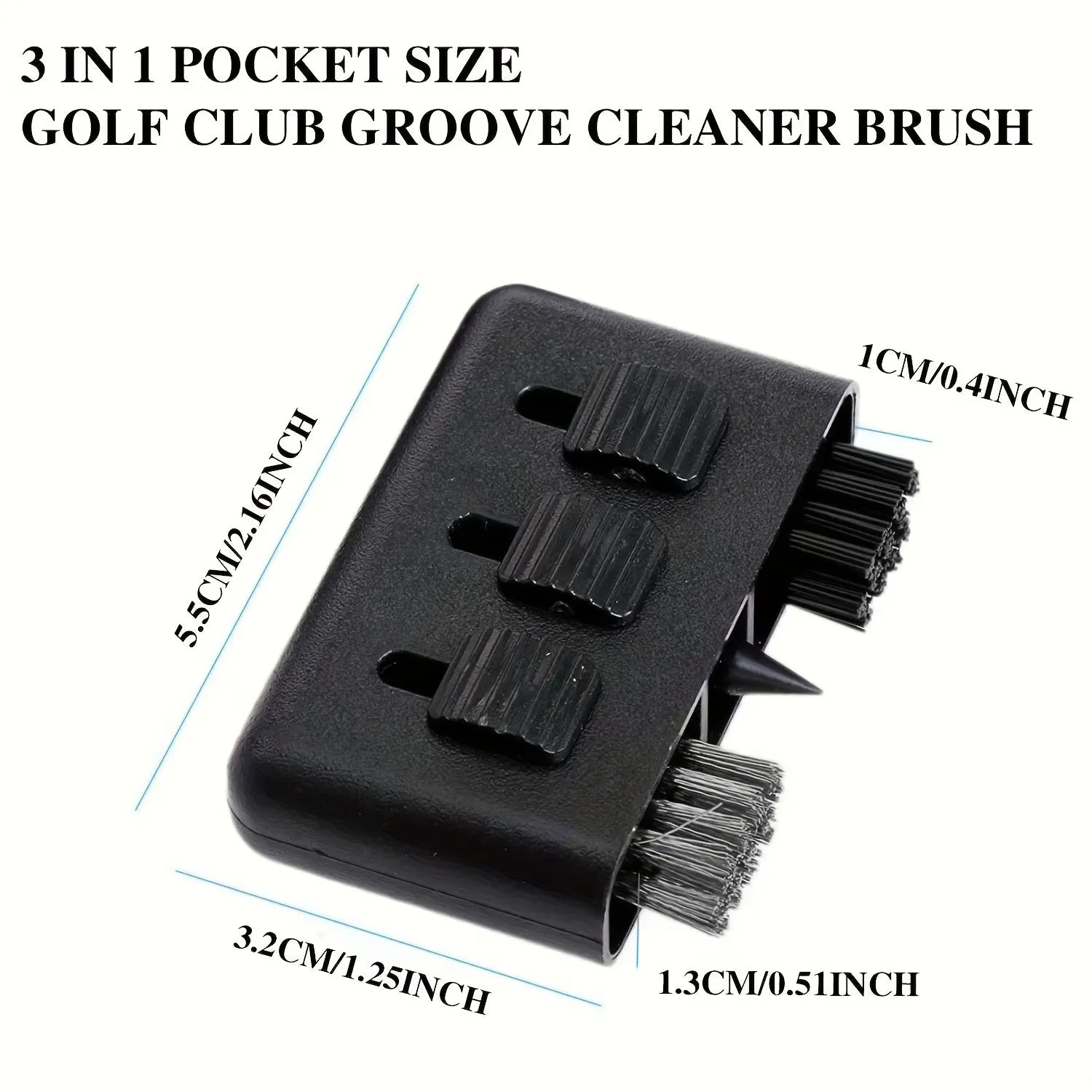 3in1 Mini Golf Brush Clean Clubs Balls Grooves Anywhere