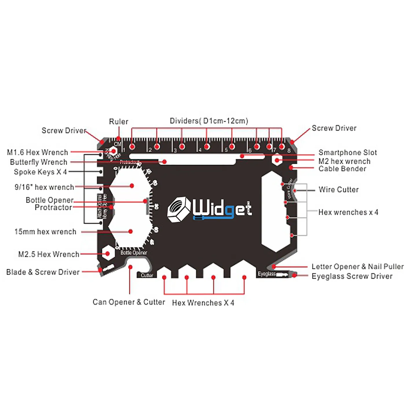 43-in-1 Multi-purpose survival Multitool - Stocking Stuffers for Men Great Christmas gifts