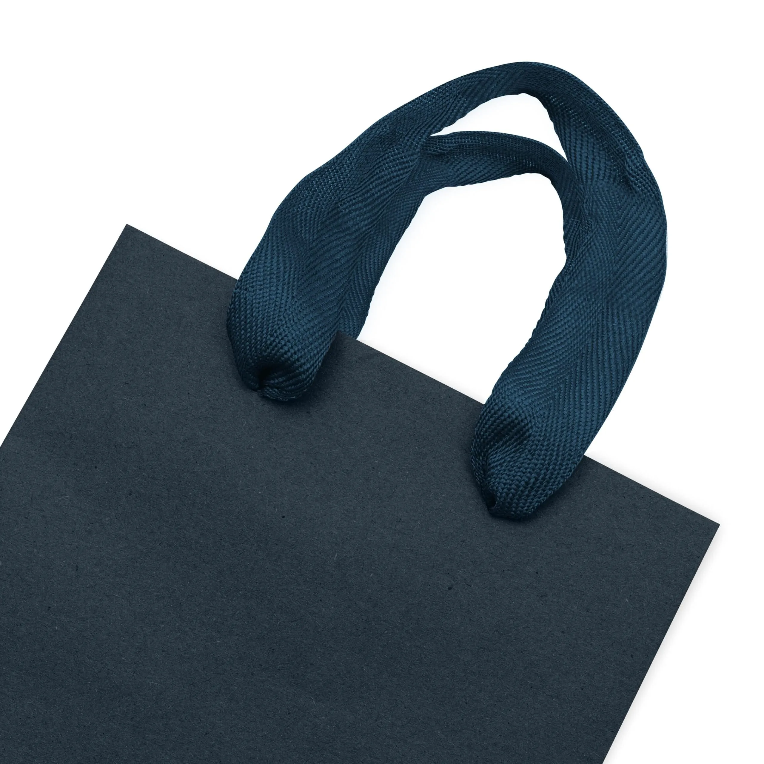 6x3x9 Extra Small Navy Blue Paper Bags with Ribbon Handles