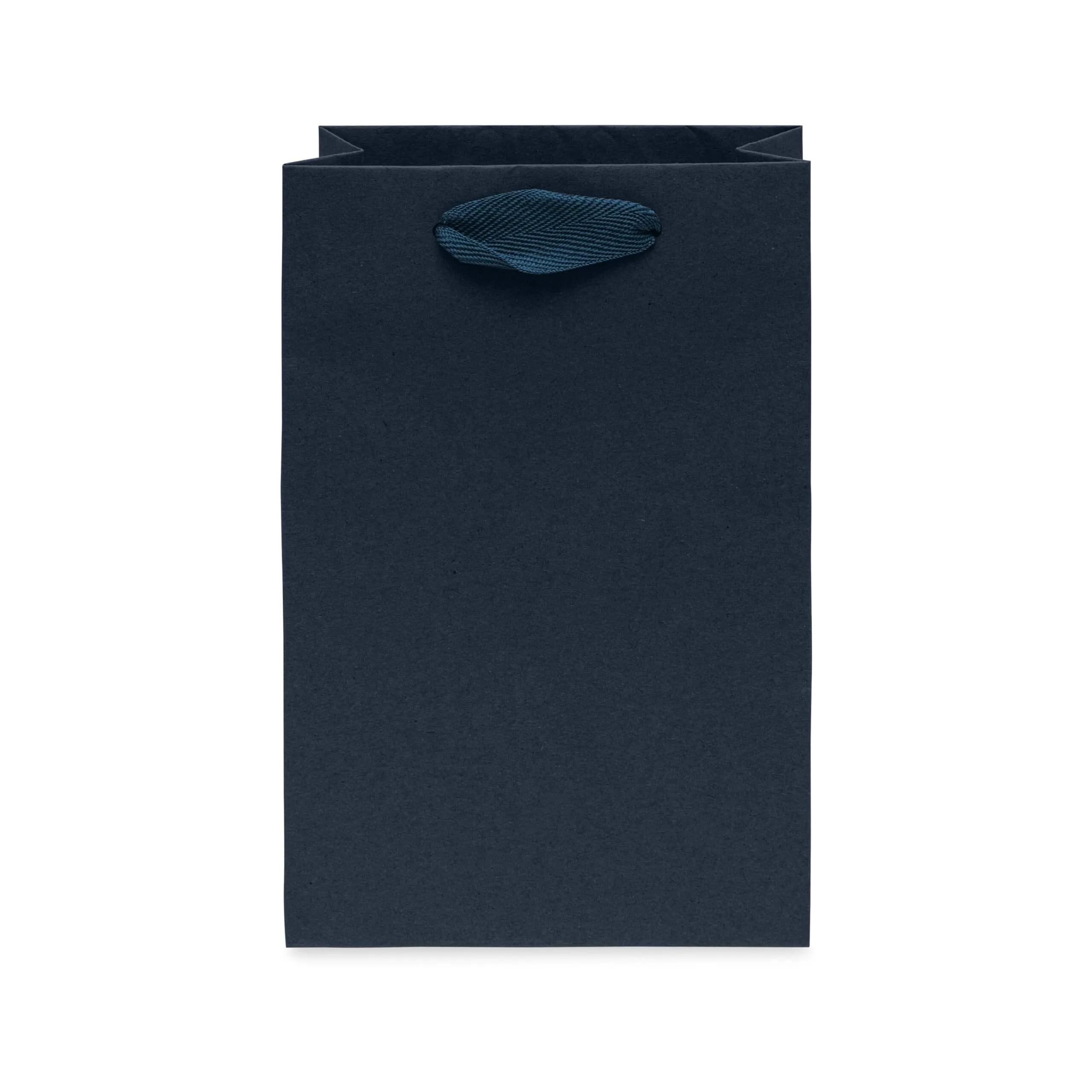 6x3x9 Extra Small Navy Blue Paper Bags with Ribbon Handles