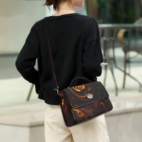 768. Leather Flap Satchel Bag