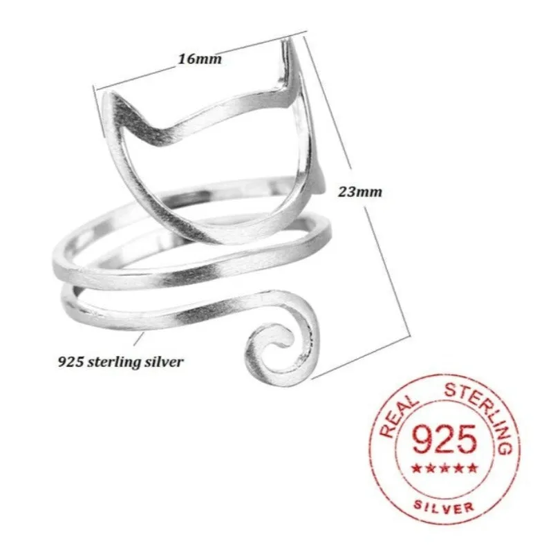 925 Sterling Silver Cat Ring Resizable