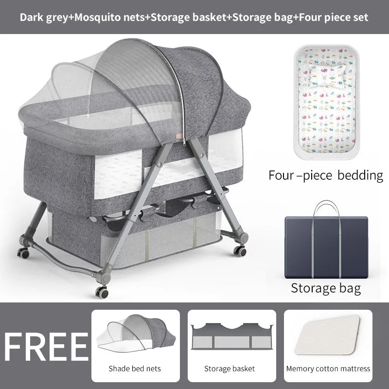 Adjustable Foldable Portable Minimalist Baby Crib