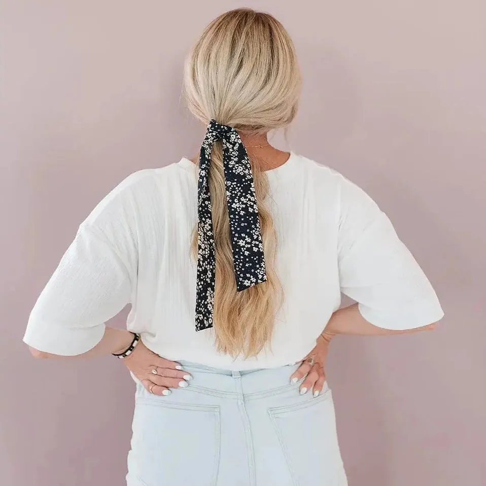 Adjustable Self Tie Floral Hair Neck Scarf