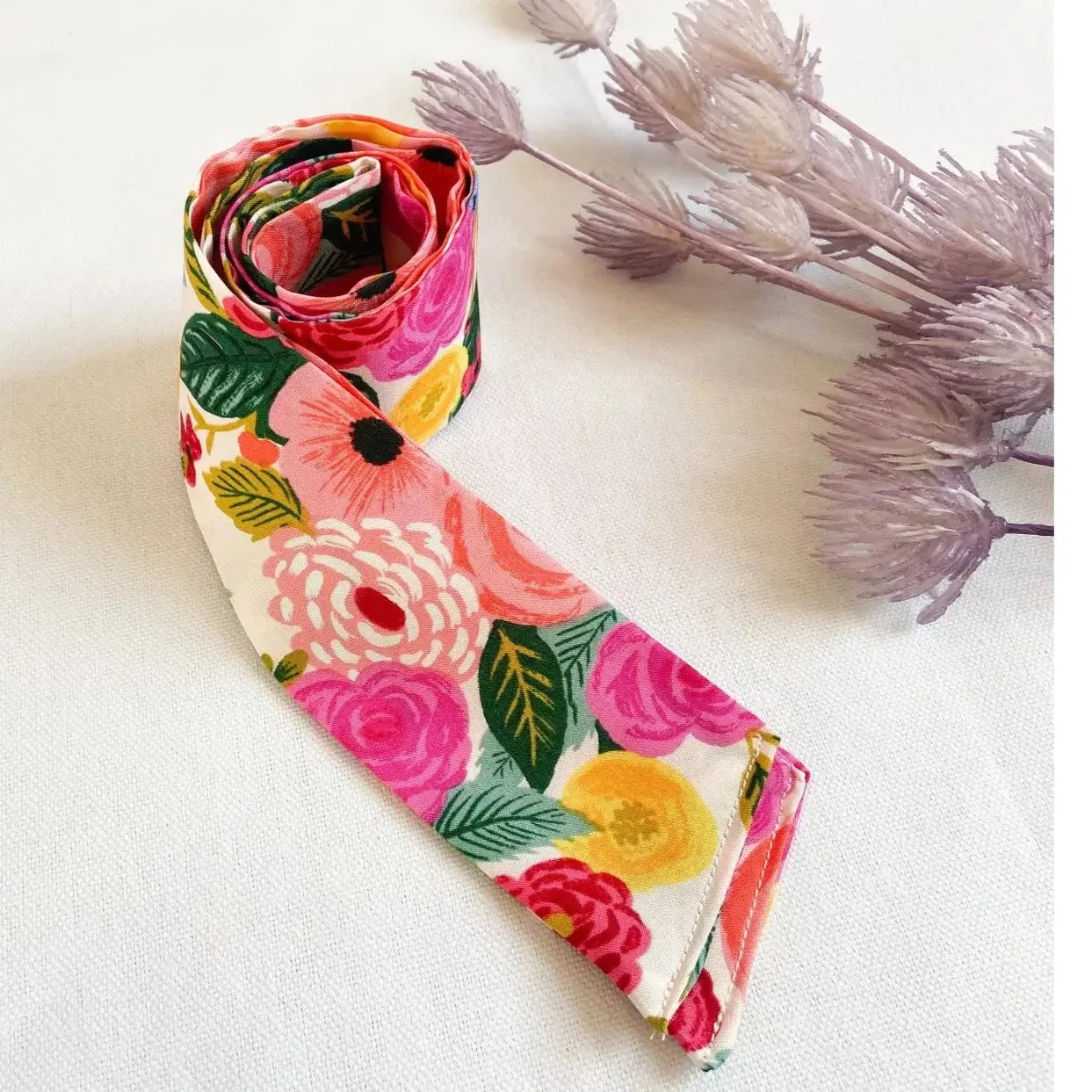 Adjustable Self Tie Floral Hair Neck Scarf