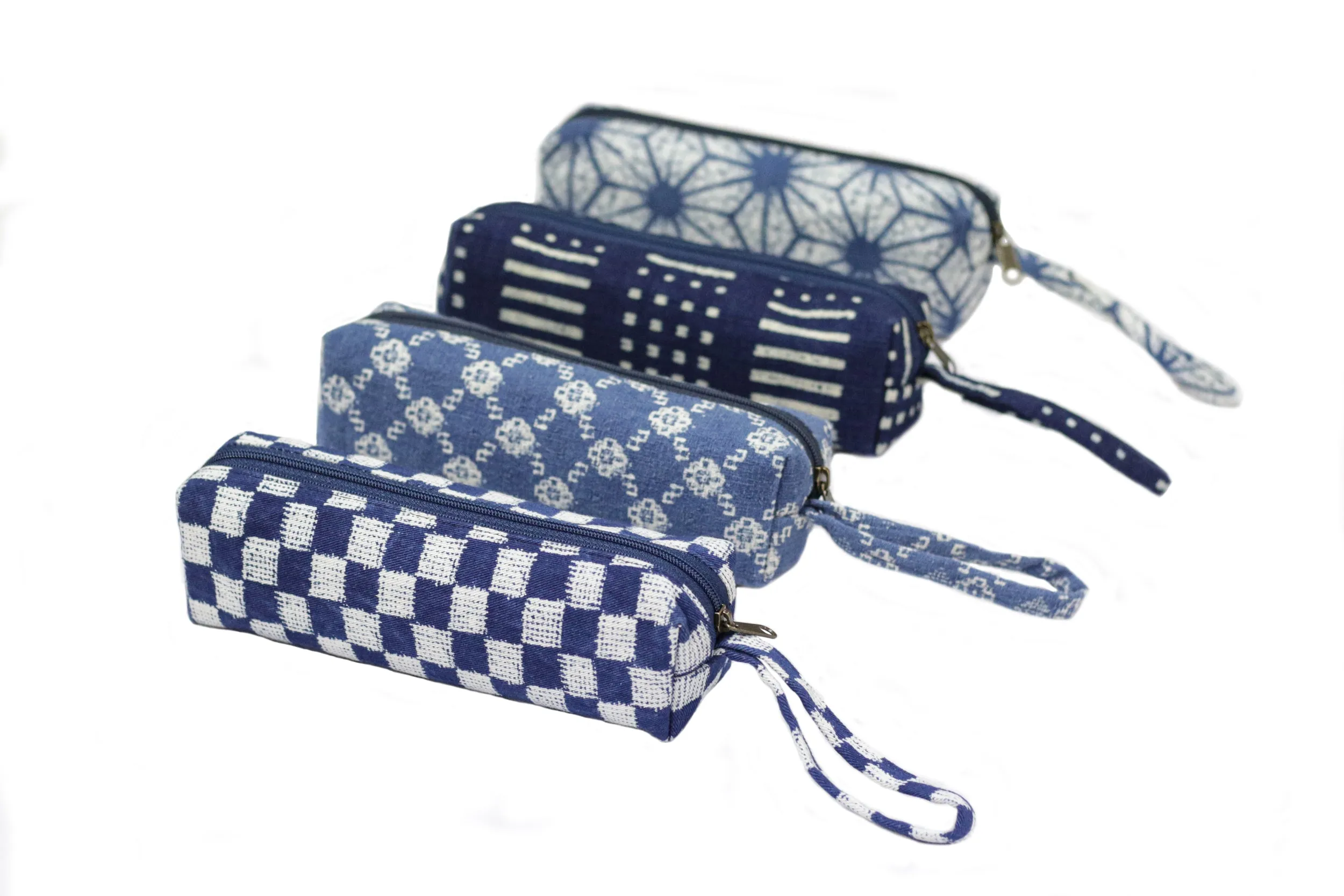 Aizome Indigo Shibori (Tie-Dye) Pencil Case (001)