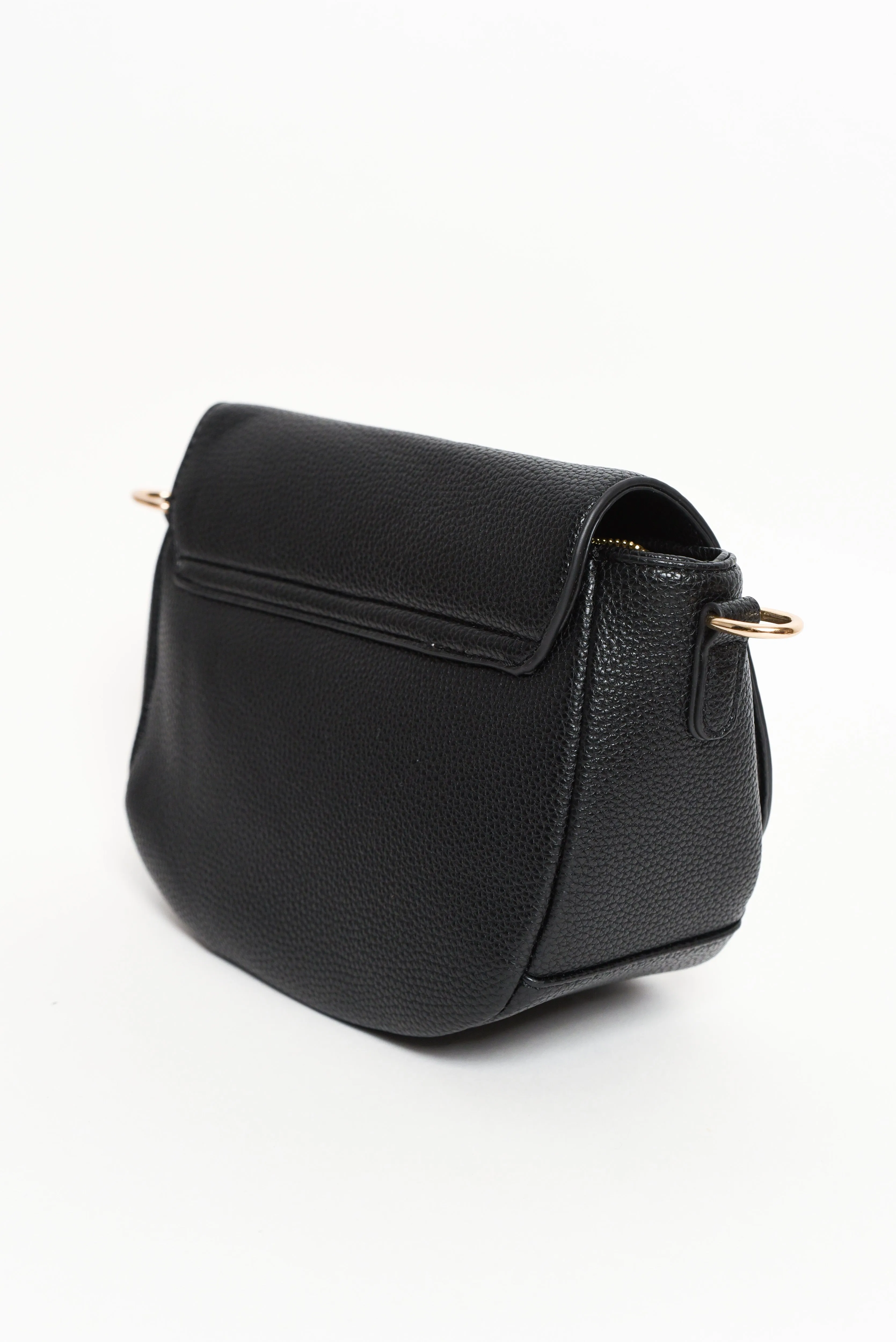 Alle Black Saddle Crossbody Bag