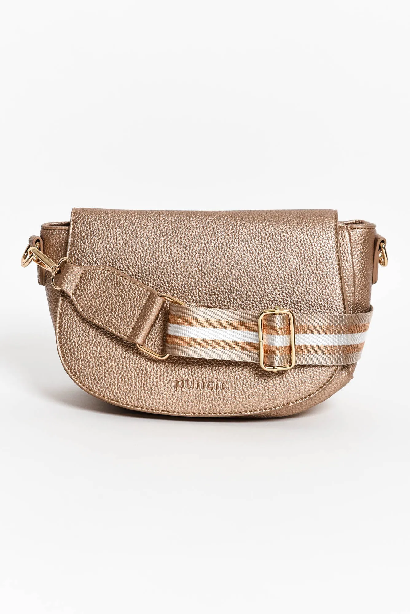 Alle Bronze Saddle Crossbody Bag