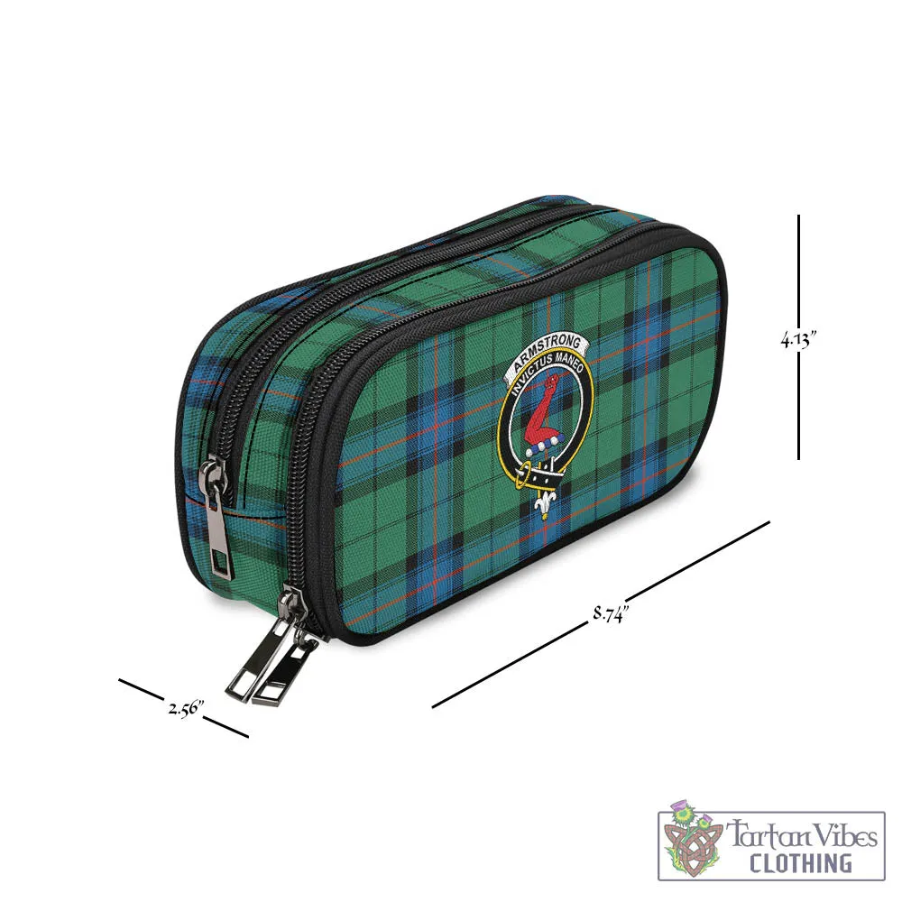 Armstrong Ancient Tartan Pen and Pencil Case with Family Crest