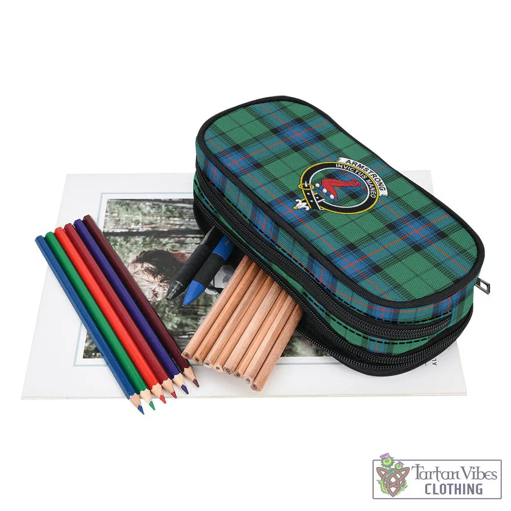 Armstrong Ancient Tartan Pen and Pencil Case with Family Crest