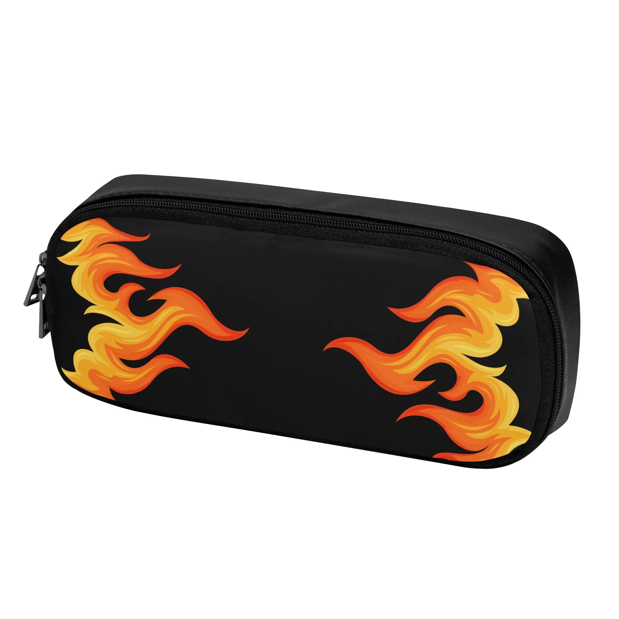 Back to School Supplies: Stylish & Fun PU Leather Pencil Case for Tweens & Teens. Anime inspired Black, Red, Orange Pencil Case