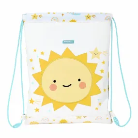 Backpack with Strings Safta Solete Yellow White 26 x 34 x 1 cm