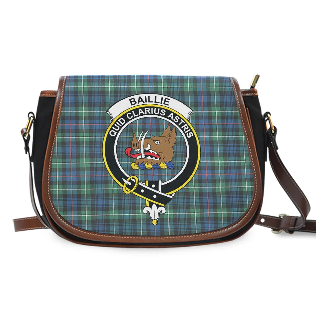 Baillie Ancient Tartan Saddle Bag with Family Crest