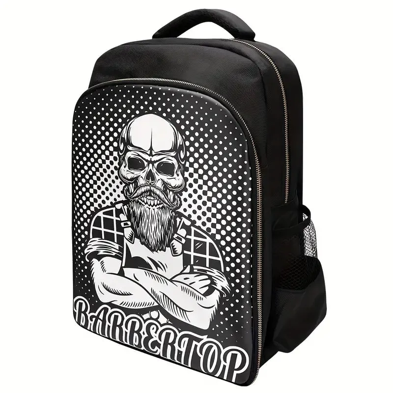 Barber Backpack Skull Black and White