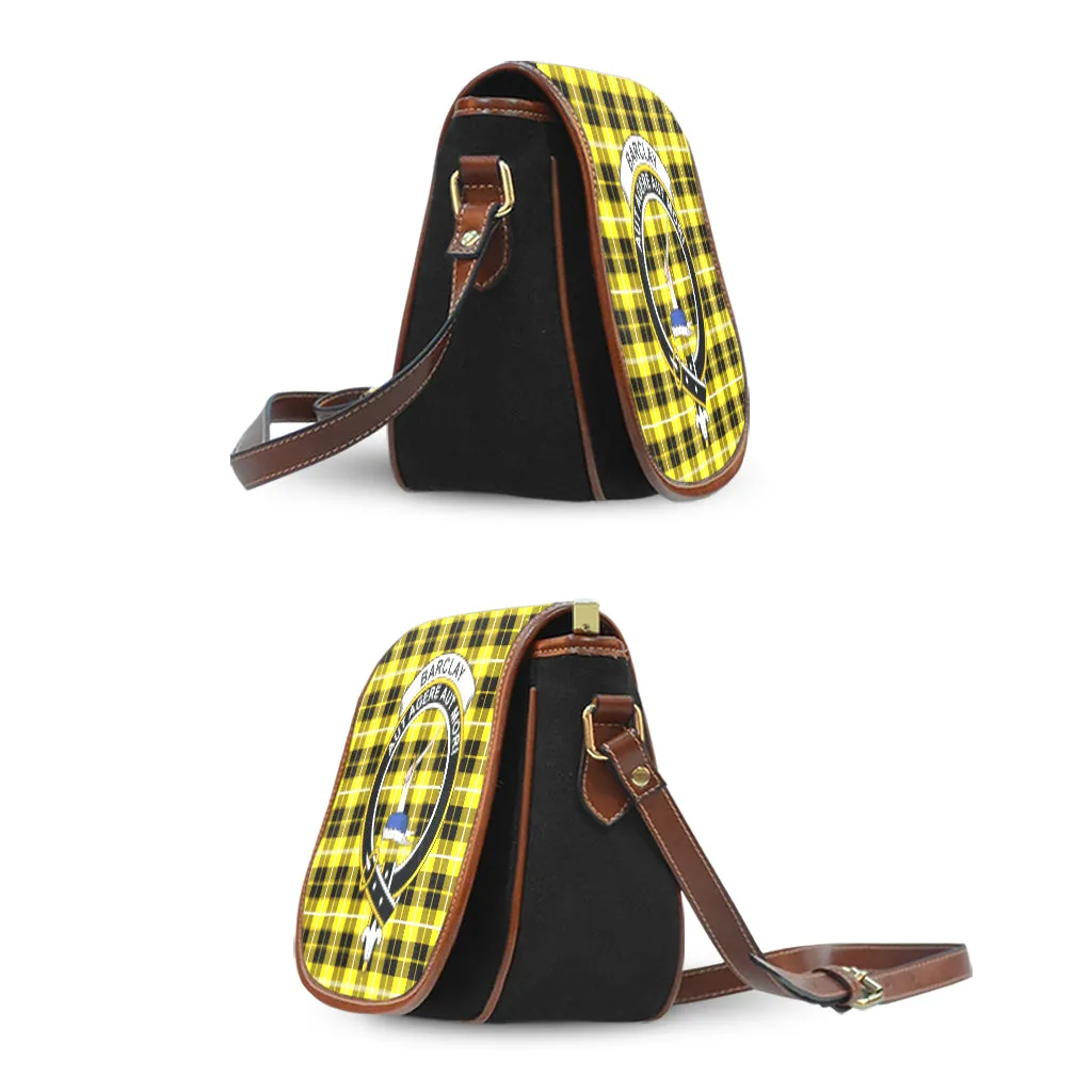 Barclay Dress Modern Tartan Saddle Bag with Family Crest