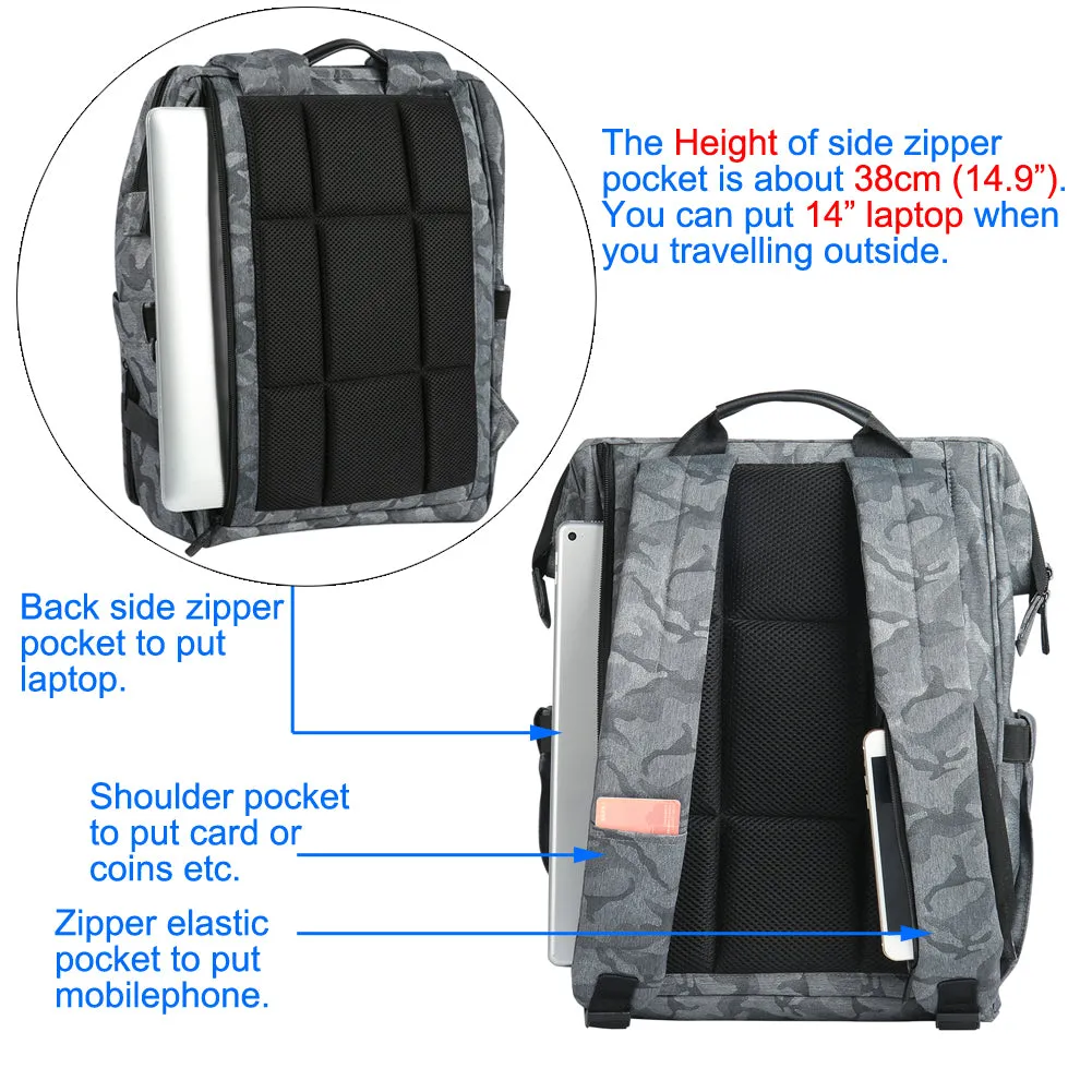 Bebamour Travel Backpack Lunch Bag for Men and Women Backpack