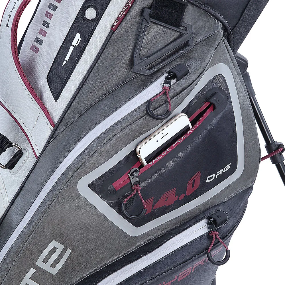 Big Max Dri Lite Hybrid 2 Stand Bag - White/Charcoal/Black/Merlot