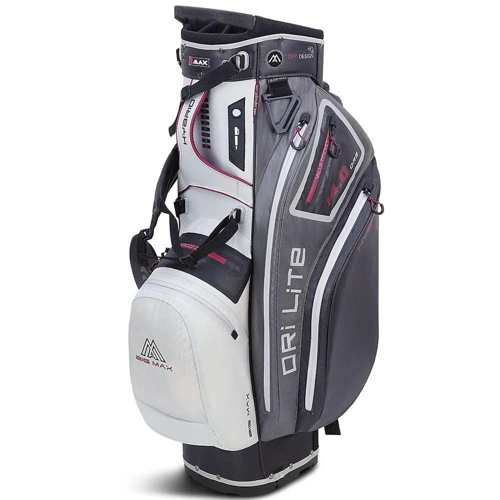 Big Max Dri Lite Hybrid 2 Stand Bag - White/Charcoal/Black/Merlot