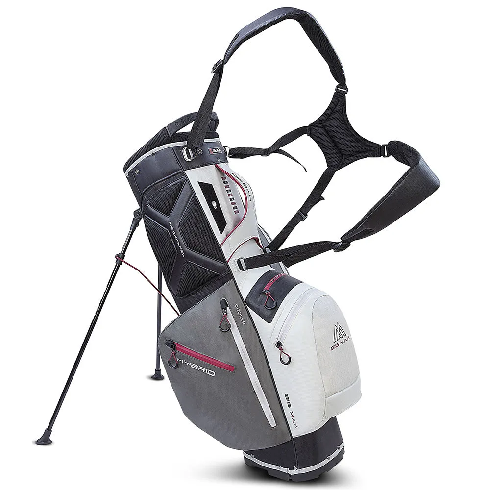 Big Max Dri Lite Hybrid 2 Stand Bag - White/Charcoal/Black/Merlot