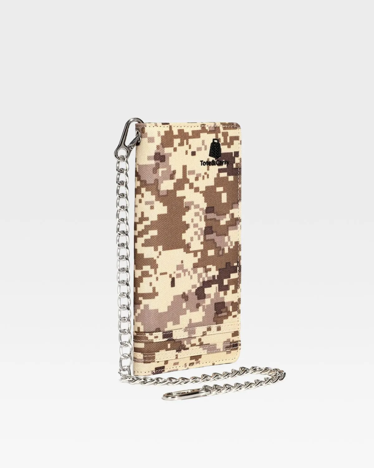 Biker Chain Wallet in Tan Brown Digital Camouflage