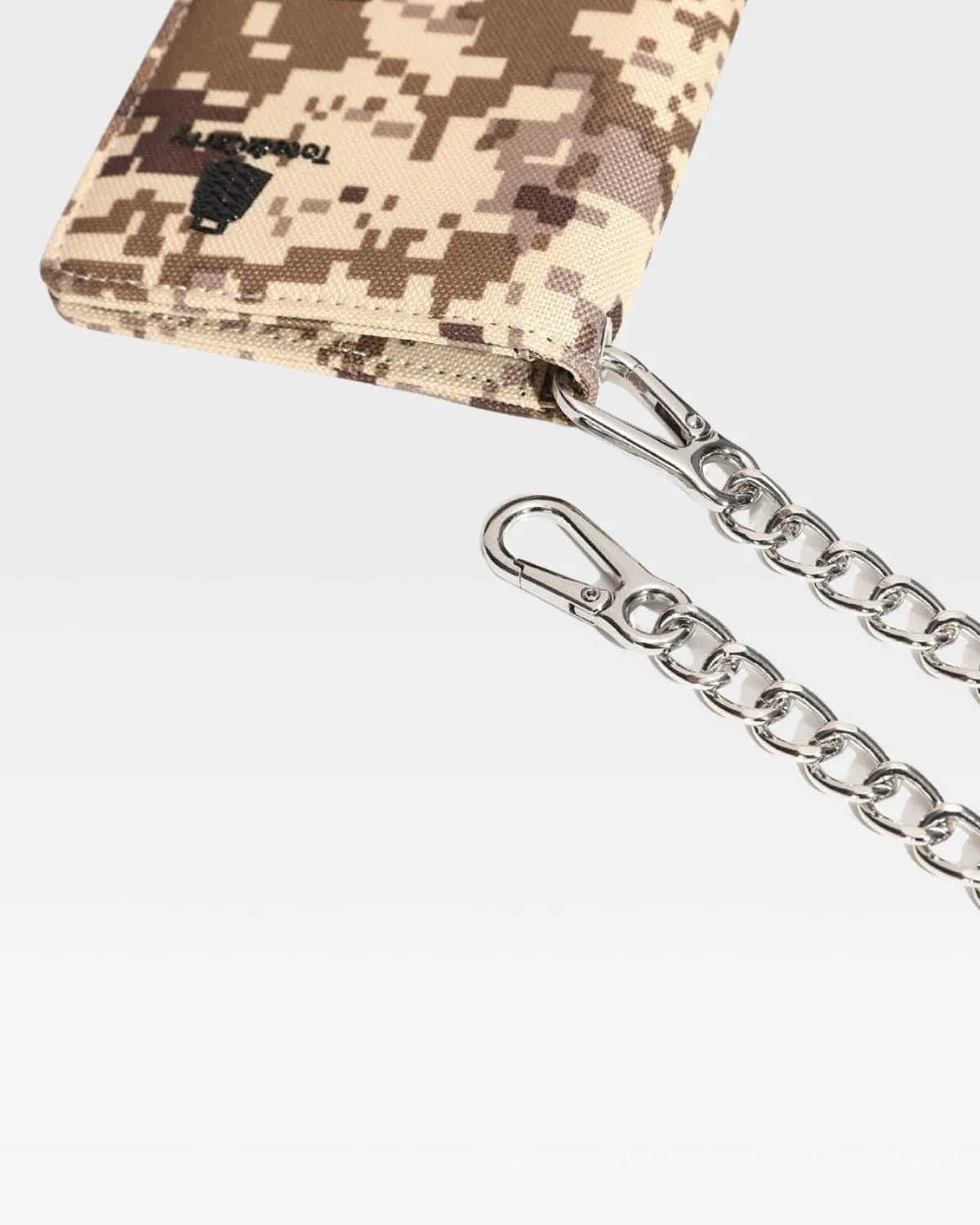 Biker Chain Wallet in Tan Brown Digital Camouflage