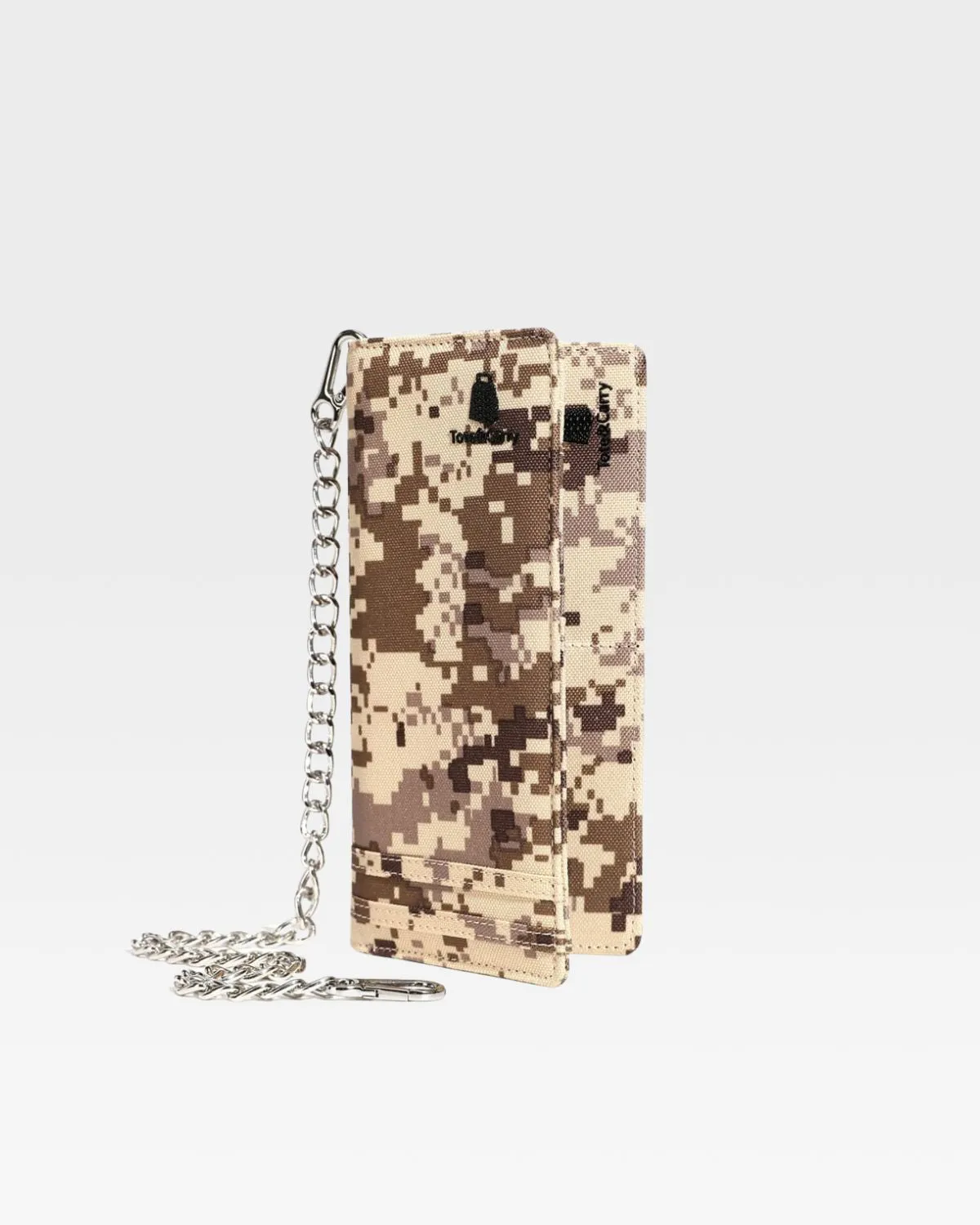 Biker Chain Wallet in Tan Brown Digital Camouflage