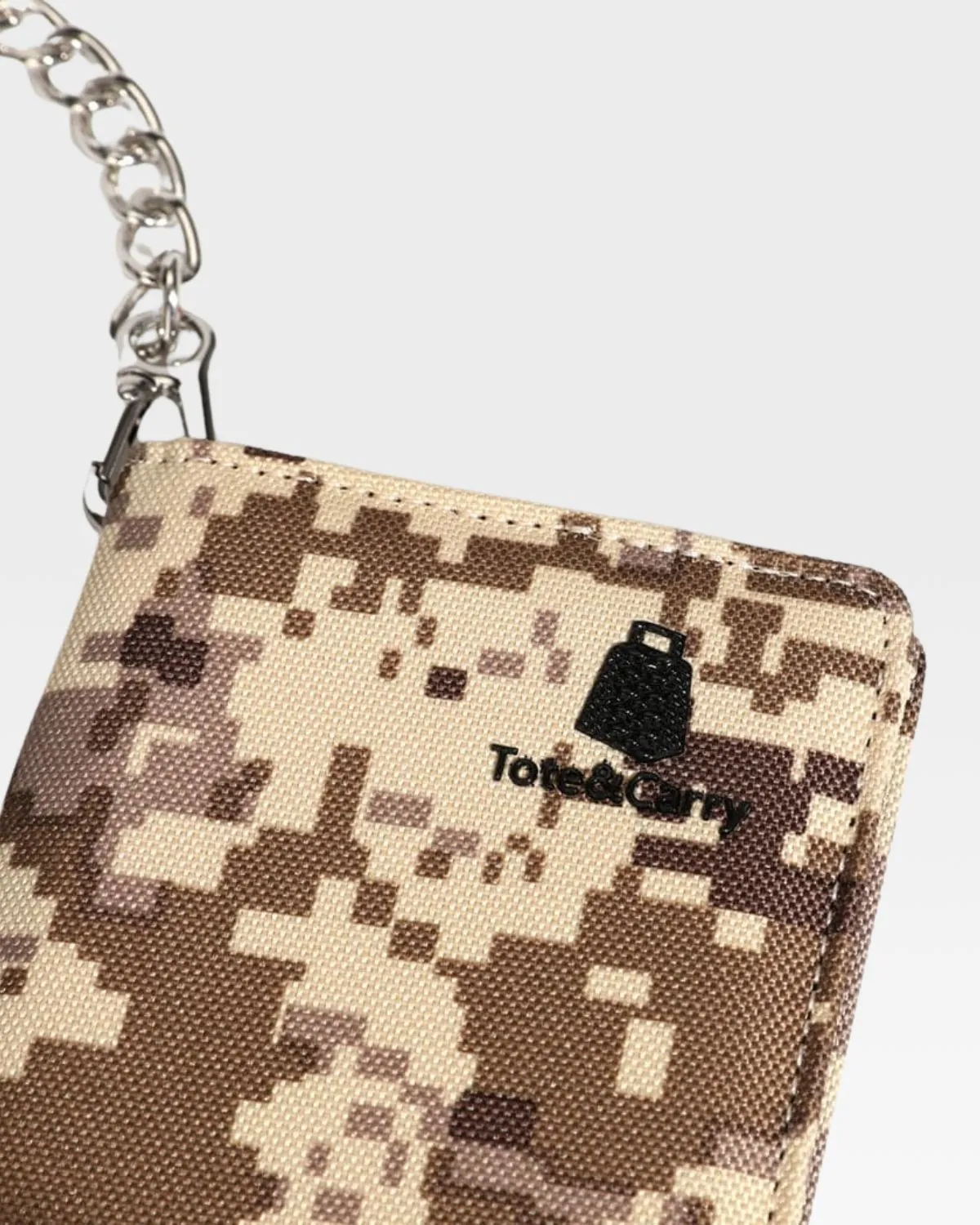 Biker Chain Wallet in Tan Brown Digital Camouflage