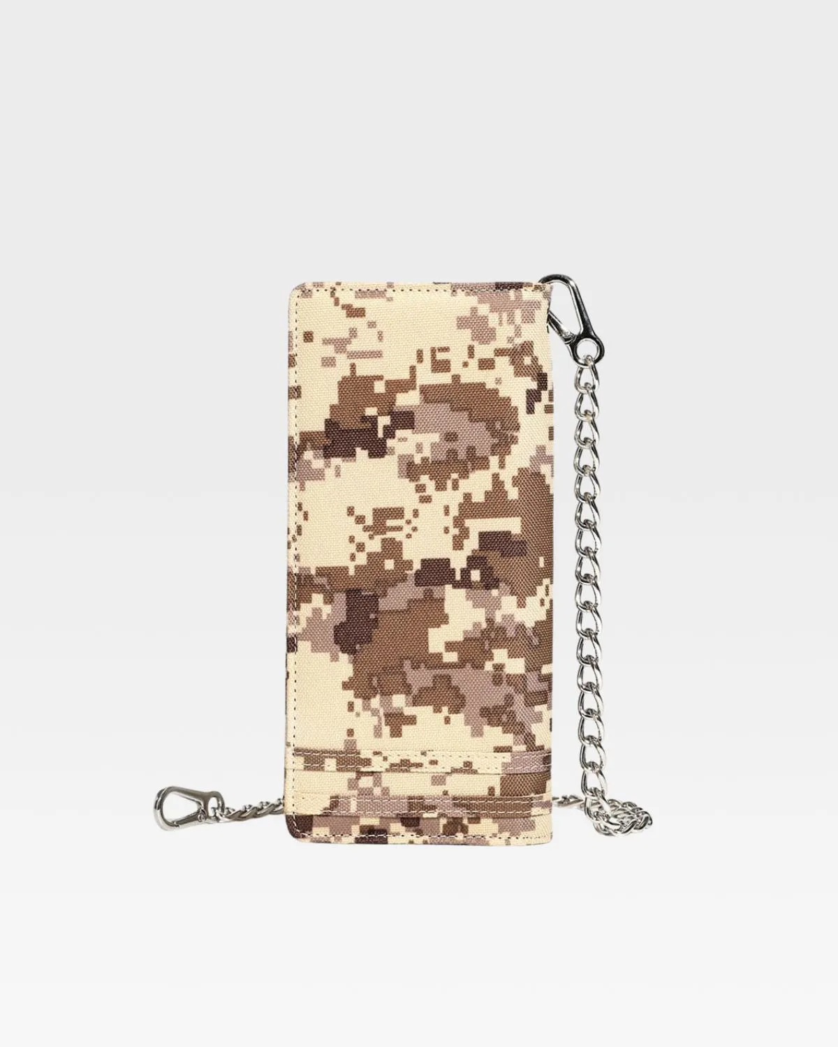 Biker Chain Wallet in Tan Brown Digital Camouflage