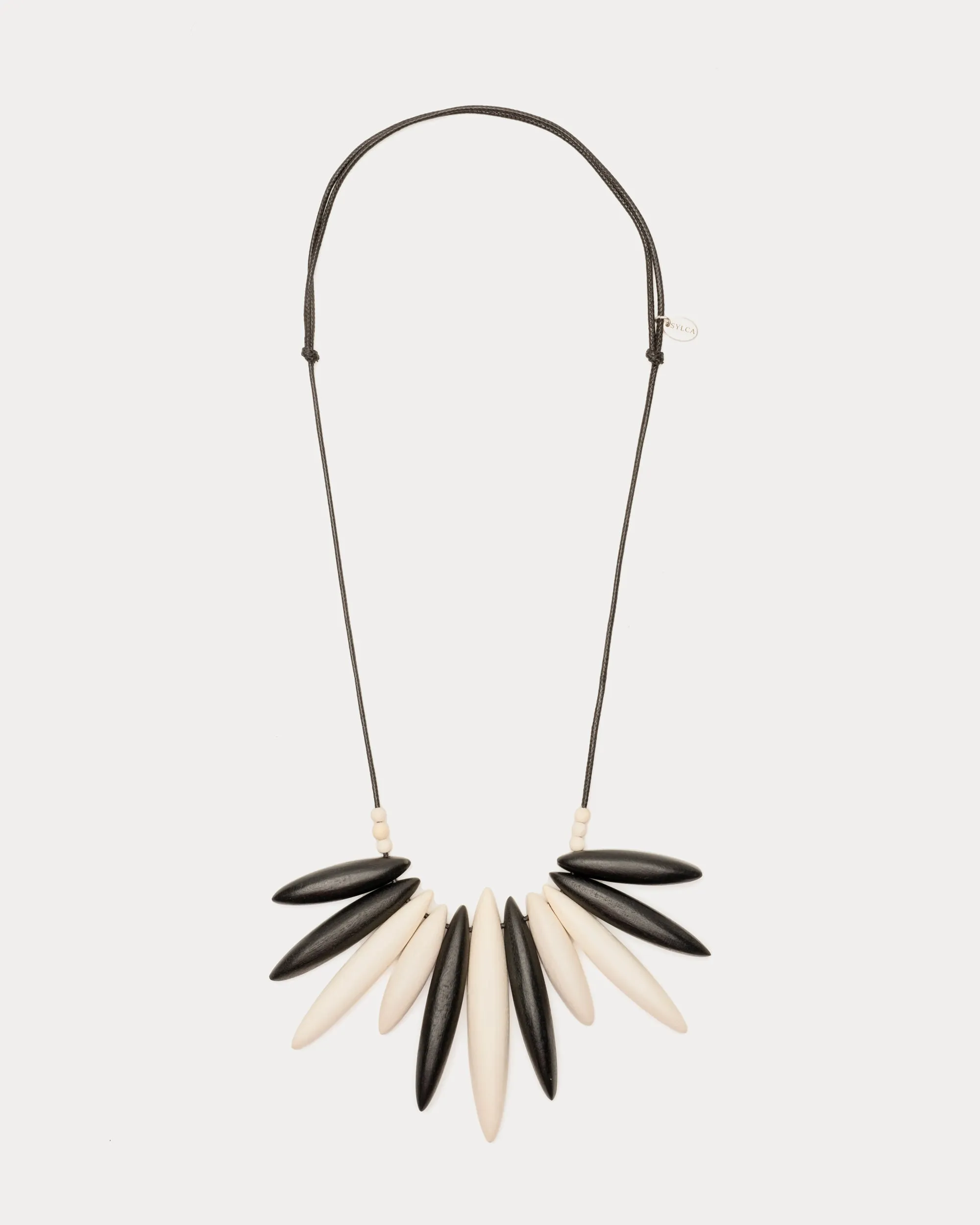 Bird of Paradise Necklace Black White