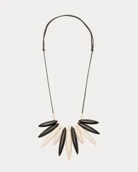 Bird of Paradise Necklace Black White