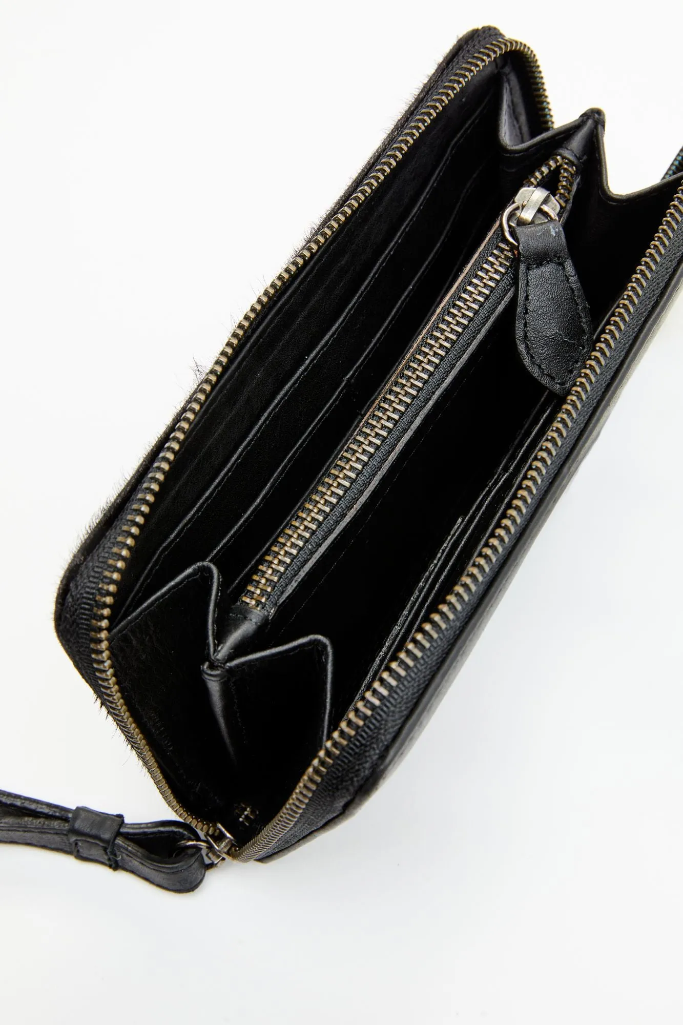 Black Laredo Hair-on Cowhide Wristlet Wallet