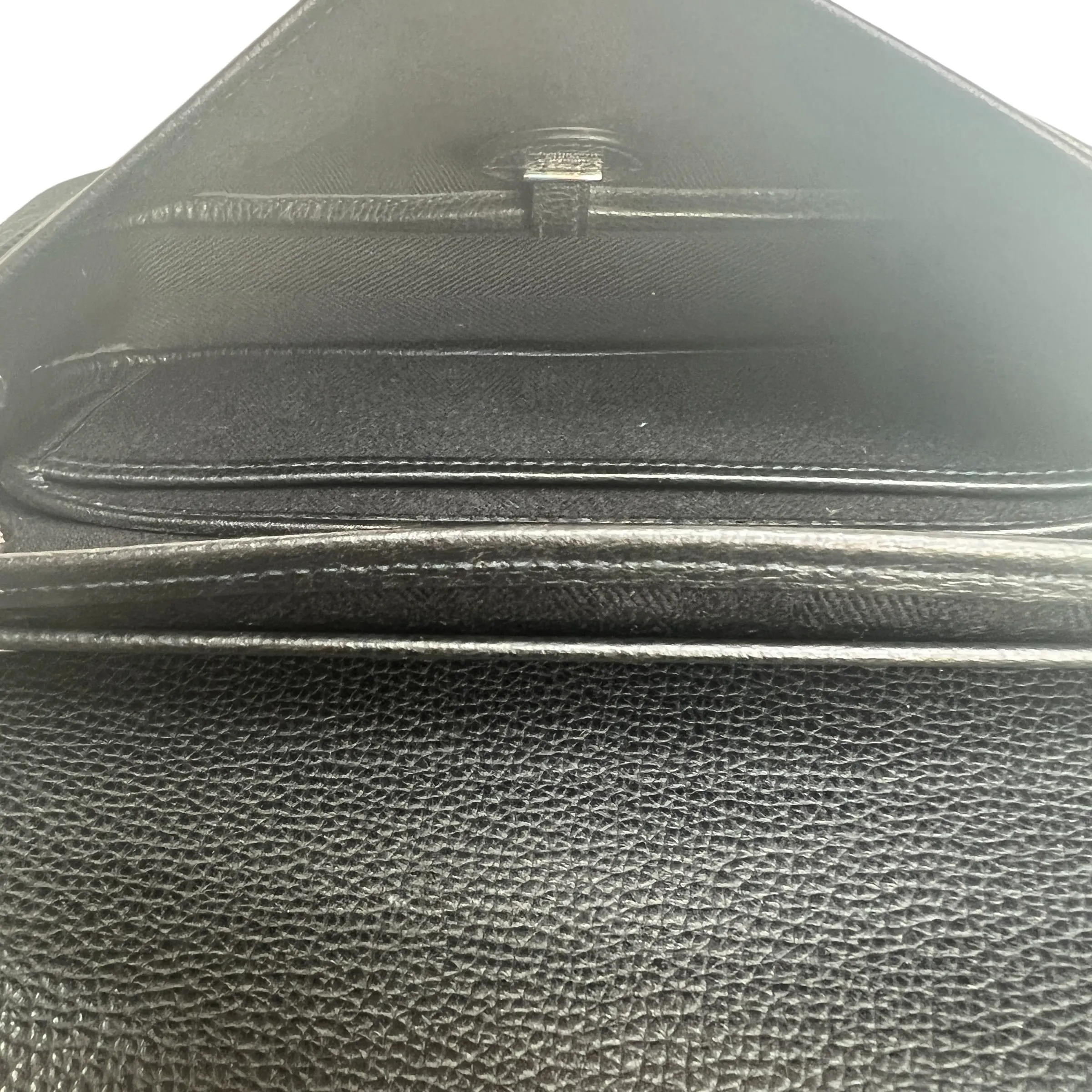 Black Leather & Fabric Shoulder Bag