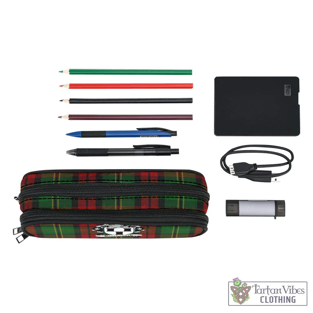 Blackstock Hunting Tartan Pen and Pencil Case with Family Crest