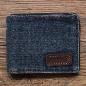 Blue Denim Wallet Mens Billfold Cool Wallet for Men Jean Wallets Womens Jean Wallet Womens Denim Wallet