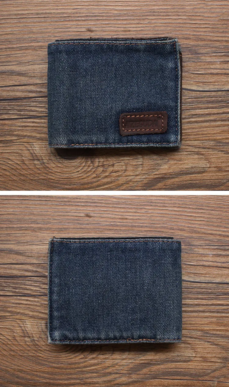 Blue Denim Wallet Mens Billfold Cool Wallet for Men Jean Wallets Womens Jean Wallet Womens Denim Wallet