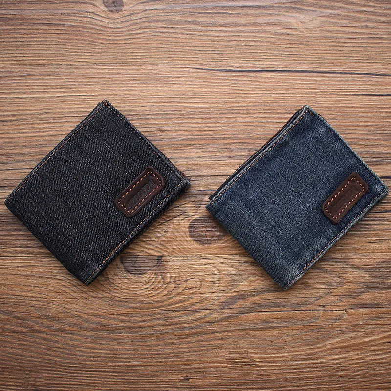 Blue Denim Wallet Mens Billfold Cool Wallet for Men Jean Wallets Womens Jean Wallet Womens Denim Wallet