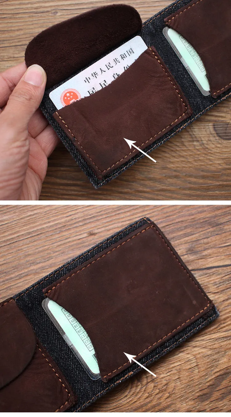 Blue Denim Wallet Mens Billfold Cool Wallet for Men Jean Wallets Womens Jean Wallet Womens Denim Wallet