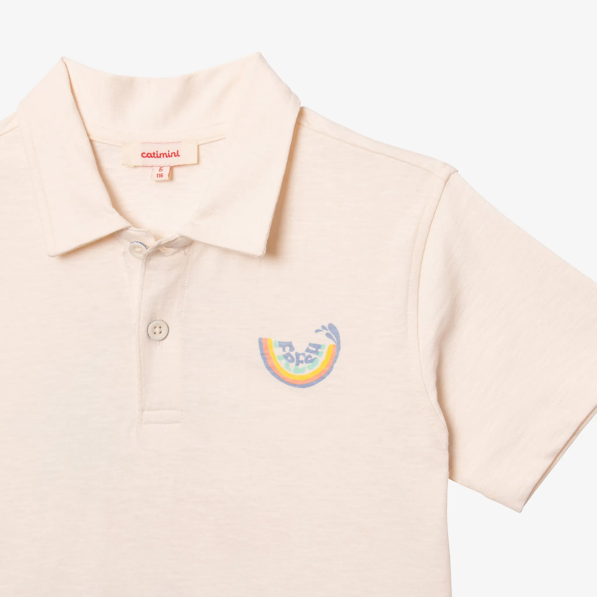 Boys' white polo shirt